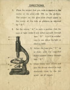 Paperwork for microscope