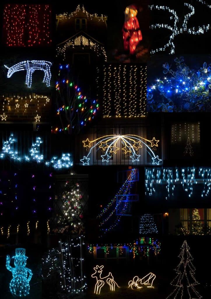 Photo montage of 24 xmas lights
