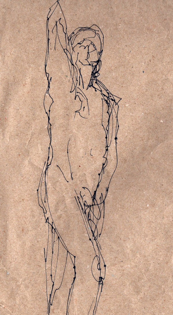 life drawing 2 min sketch fine liner