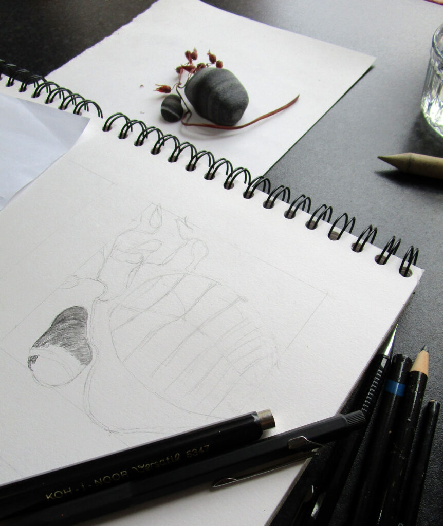 stones water soluble pencil and crayon